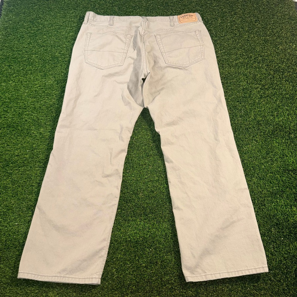 Signature by Levi Strauss & Co Mens Straight Leg Khaki Tan Cotton Pants 38x30